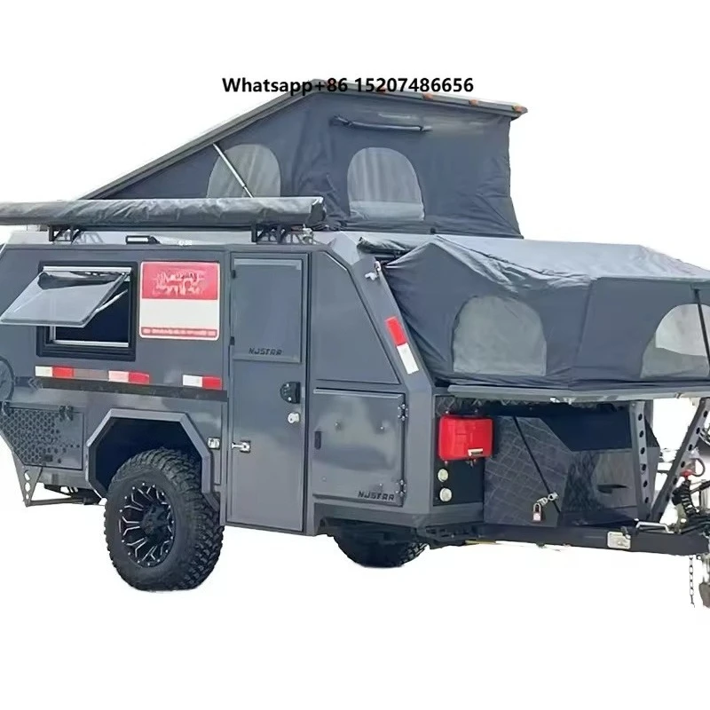 Car Roof Rack Portable Off-Road Camper Trailer Foldable Roof Tent Durable Outdoor Camping Trailer Camping Vehicle