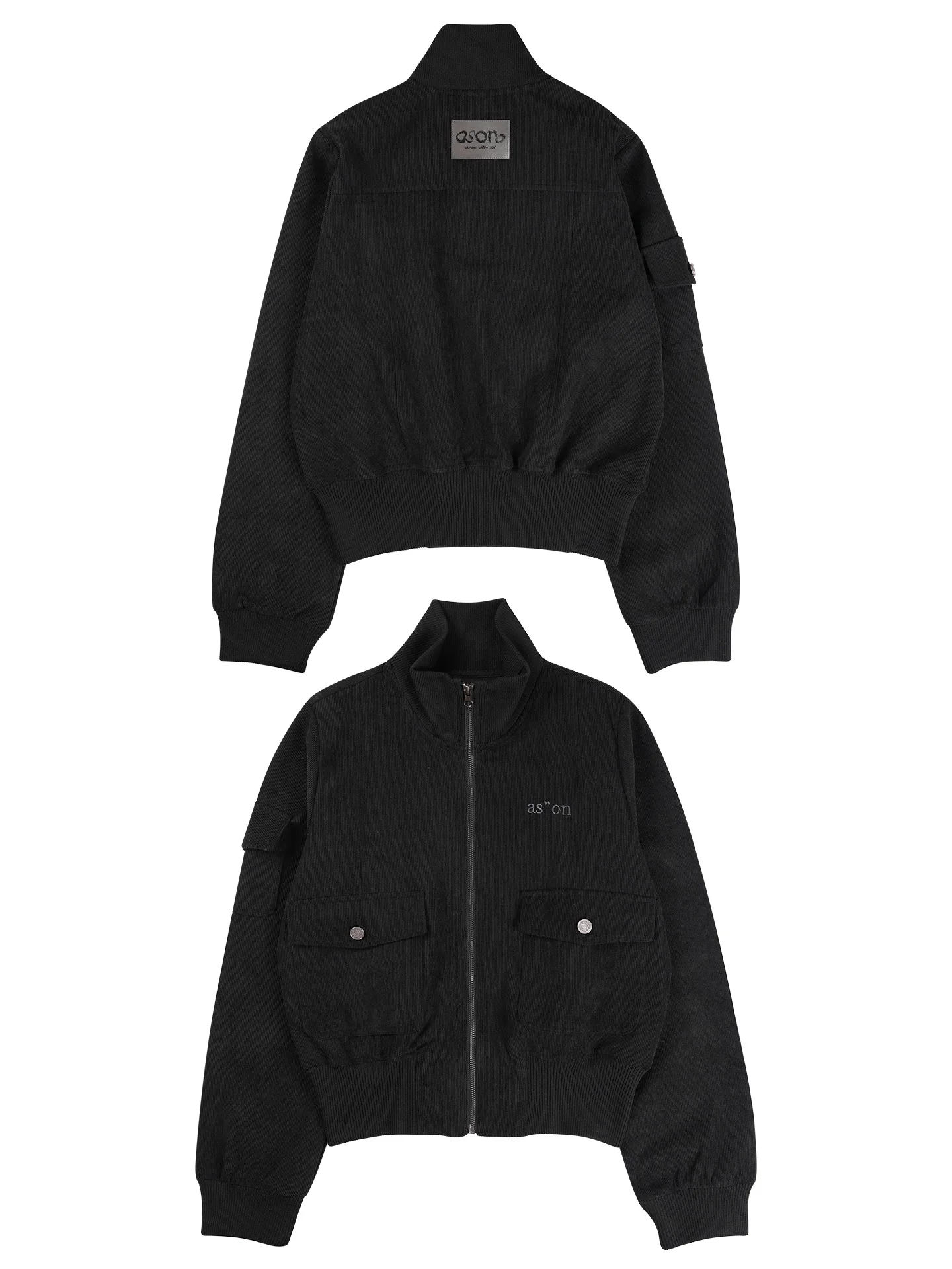 

Стильная корейская короткая стеганая куртка для женщин на молнии с большими карманами, вышивкой букв, вельветовая, с воротником-стойкой, повседневная верхняя одежда