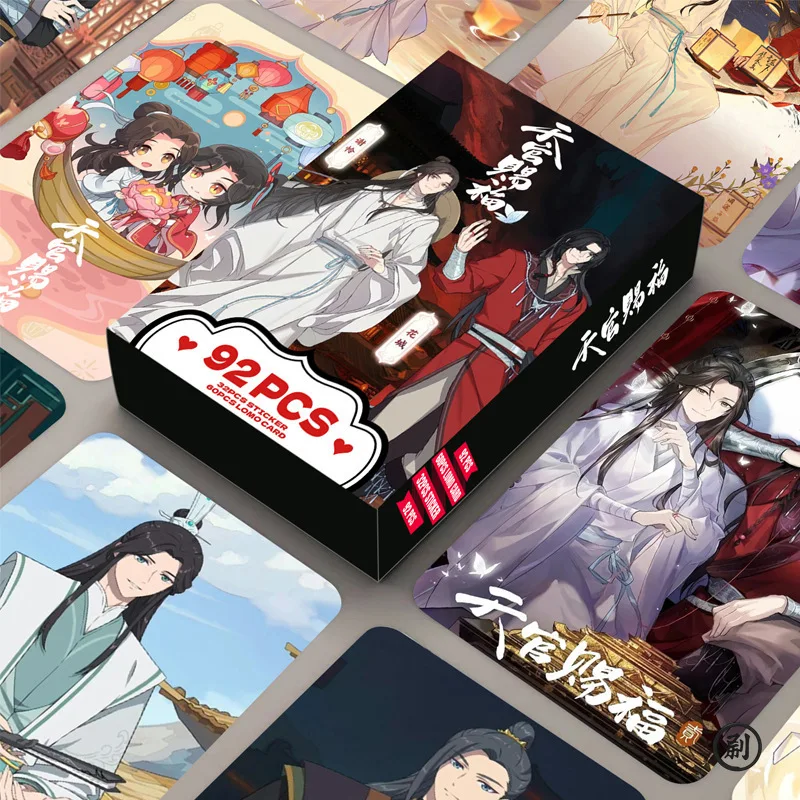 

92 шт. Лазерные ломо-карточки «Благословение небесного чиновника» (Тянь Гуань Ци Фу), с изображением Ся Ляня и Хуа Ченя, мини-открытки, фотокарточки, стикеры, подарок для фанатов