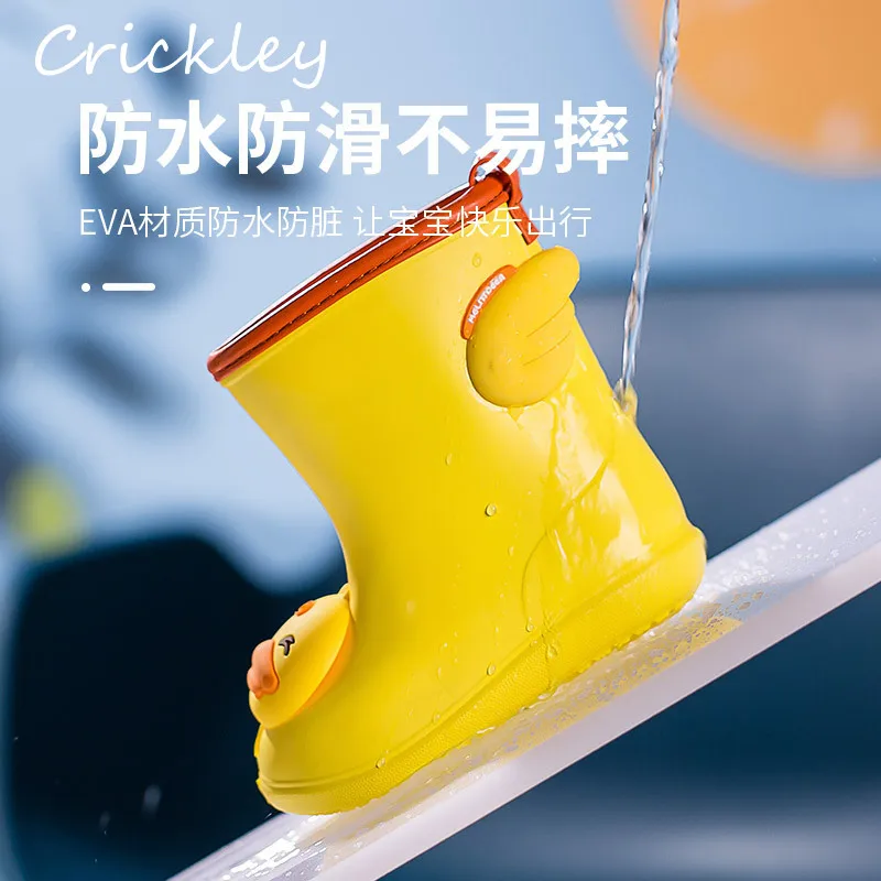 3D Cartoon Animals Kids Rain Shoes Fashion Dinosaur Waterproof Boys Girls Rain Boots Soft Non Slip Toddler Children Rainboots