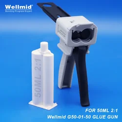 50ml 1:1 1:2 Epoxy Adhesives Dispensing Gun 2K Kit Portable Double tube Mixing Dispenser loctite ARALDITE Cartridge AB Glue Gun