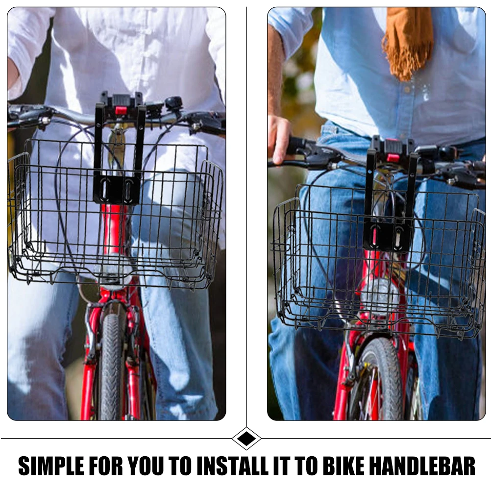 

Bicycle Basket Bike Front Rear H Baskets Large Capacity Wear Resistant Metal Smooth Surface Easy Cleaning Storage Solution