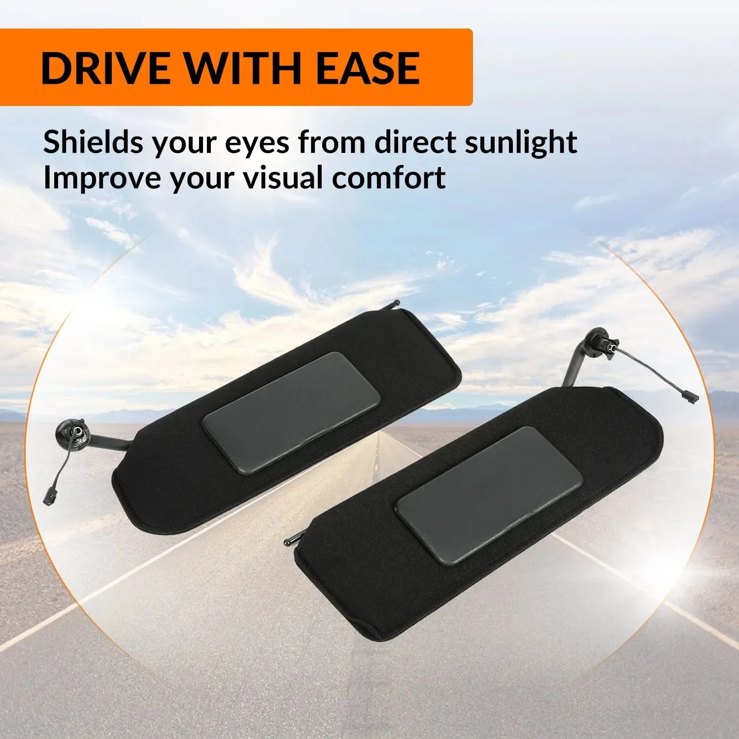 For Chevy Corvette C5 1997-2004 Sunvisors With Vanity Mirror Pair With Front Sunshade Panel Car Sun Visors 10442033 10442034 6