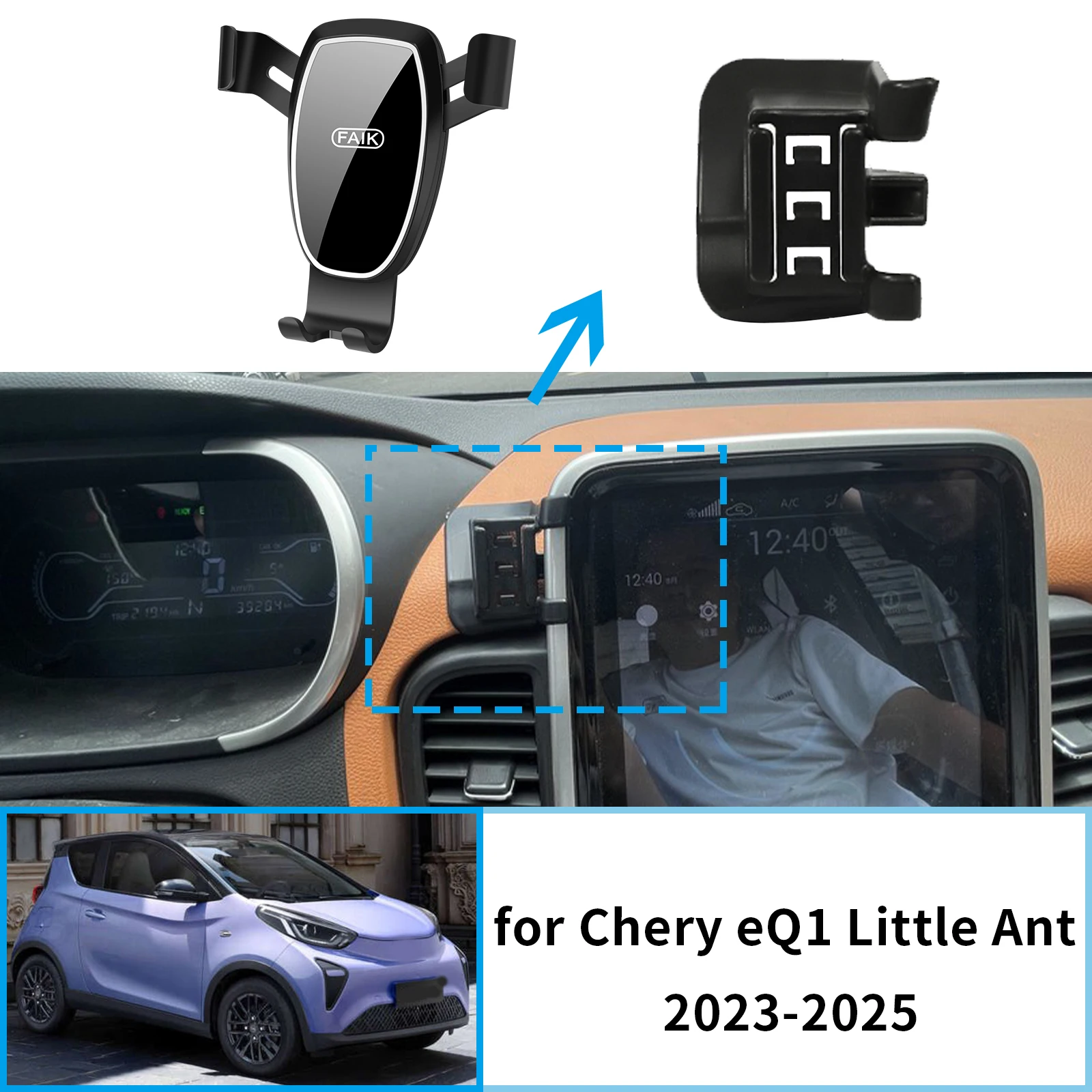 

Car Mobile Phone Holder GPS Bracket for Chery eQ1 Little Ant 2023 2024 2025 Navigation Stand Auto Accessories