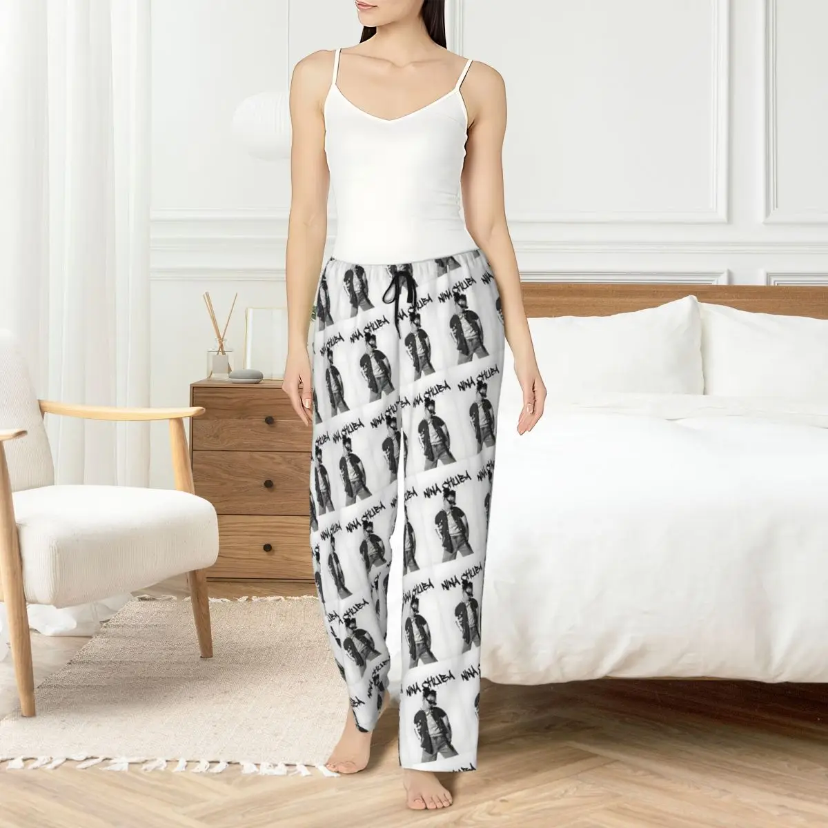 

Custom Women's Nina Chuba Pajama Pants Printed Music Singer Sleep Sleepwear Bottoms with Pockets