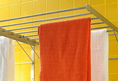 

Stainless Steel Wall-Mounted Accordion Folding Drying Rack For Laundry, Compact Space-Saving Design Suitable Indoor Outdoor