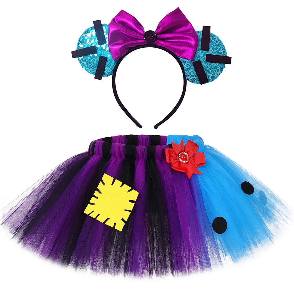 Nightmare Before Christmas Sally Halloween Costume for Girls Kids Carnival Party Fancy Tutu Skirt Children Scary Outfit with Bow