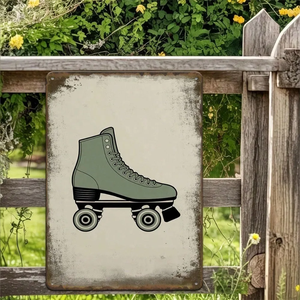 

Retro Metal Tin Sign 8x12 Inch Roller Skate Wall Art Vintage Rink Decor for Home Bar Man Cave