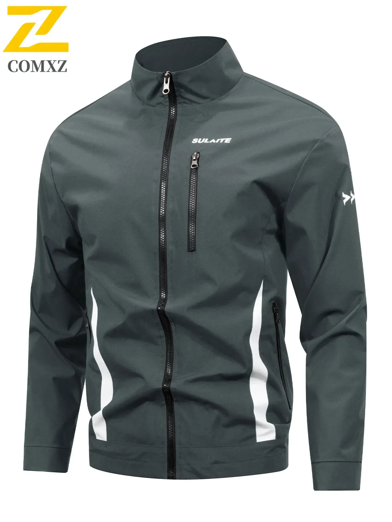 Autumn 2025 Men's Jacket Street Trendy Contrast Color Multi-Pocket Windproof Coat Casual Youth Outdoor Jogging Breathable Jacket