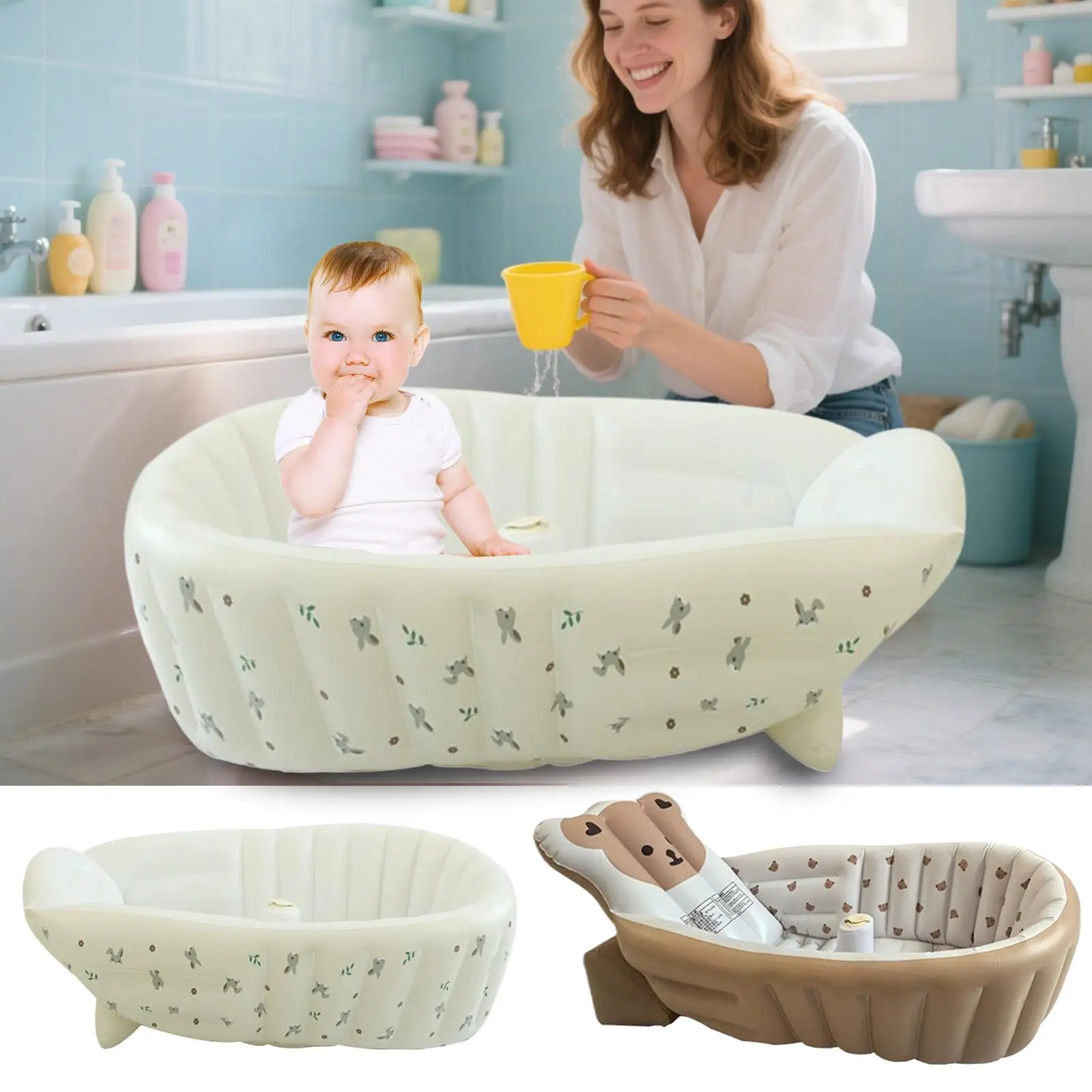 

Детская ванна для мытья малышей, сиденье для ванны для бассейна, регулируемое сиденье для купания, складная сидячая ванна для душа для кемпинга