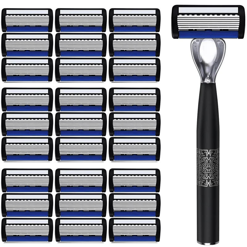 7層シェーバーヘッド手動シェーバー、刃付きシェーバー安全シェービングひげ手動シェーバーセット