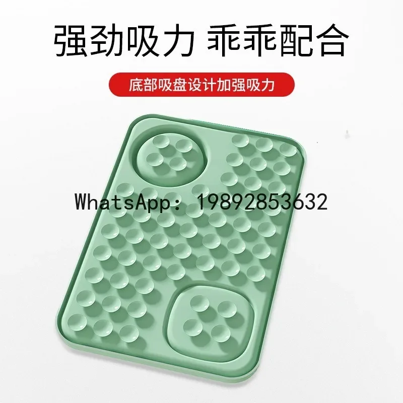 Xnew pet food bowl slow feeder mat platter, extra large, thickened, bite-resistant, wear-resistant cat pet feeding dish