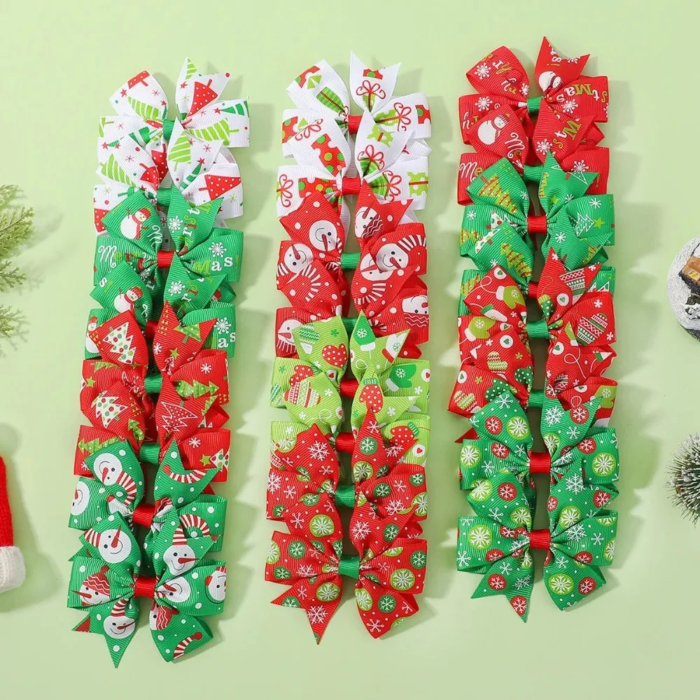 20 Stücke Mode Weihnachten Bögen Haarspangen für Mädchen Festivel Urlaub Santa Baum Schneemann Haarnadel Kinder Haarschmuck Großhandel
