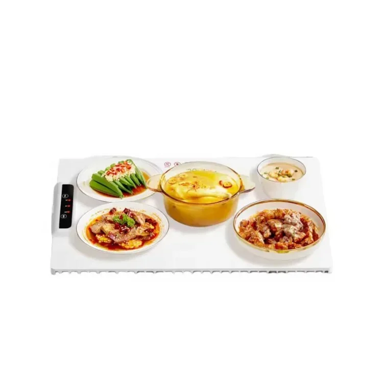 Food Warming Mat Fast Heating Silicone Electric Warming Tray Raised Feet Protects Table Roll Up Buffet Hot Plates Heat Pad