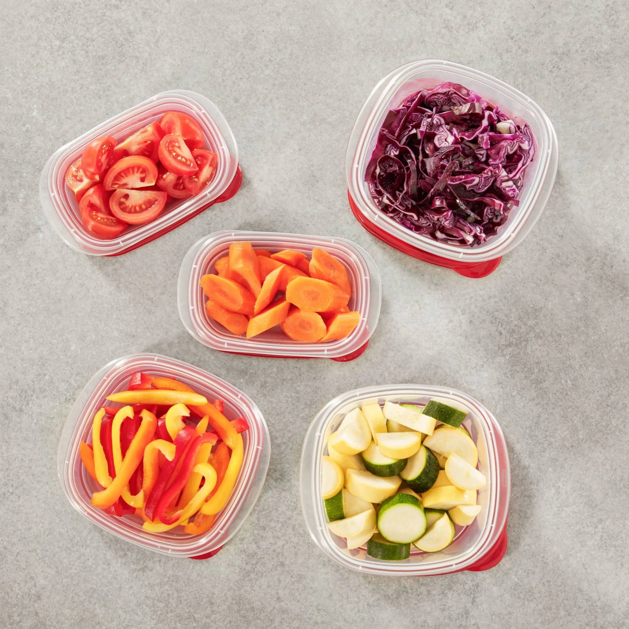 ชุดภาชนะเก็บอาหารฝาสีแดง 5 ชิ้ - Meal Prep Container บทวิจารณ์และราคา
