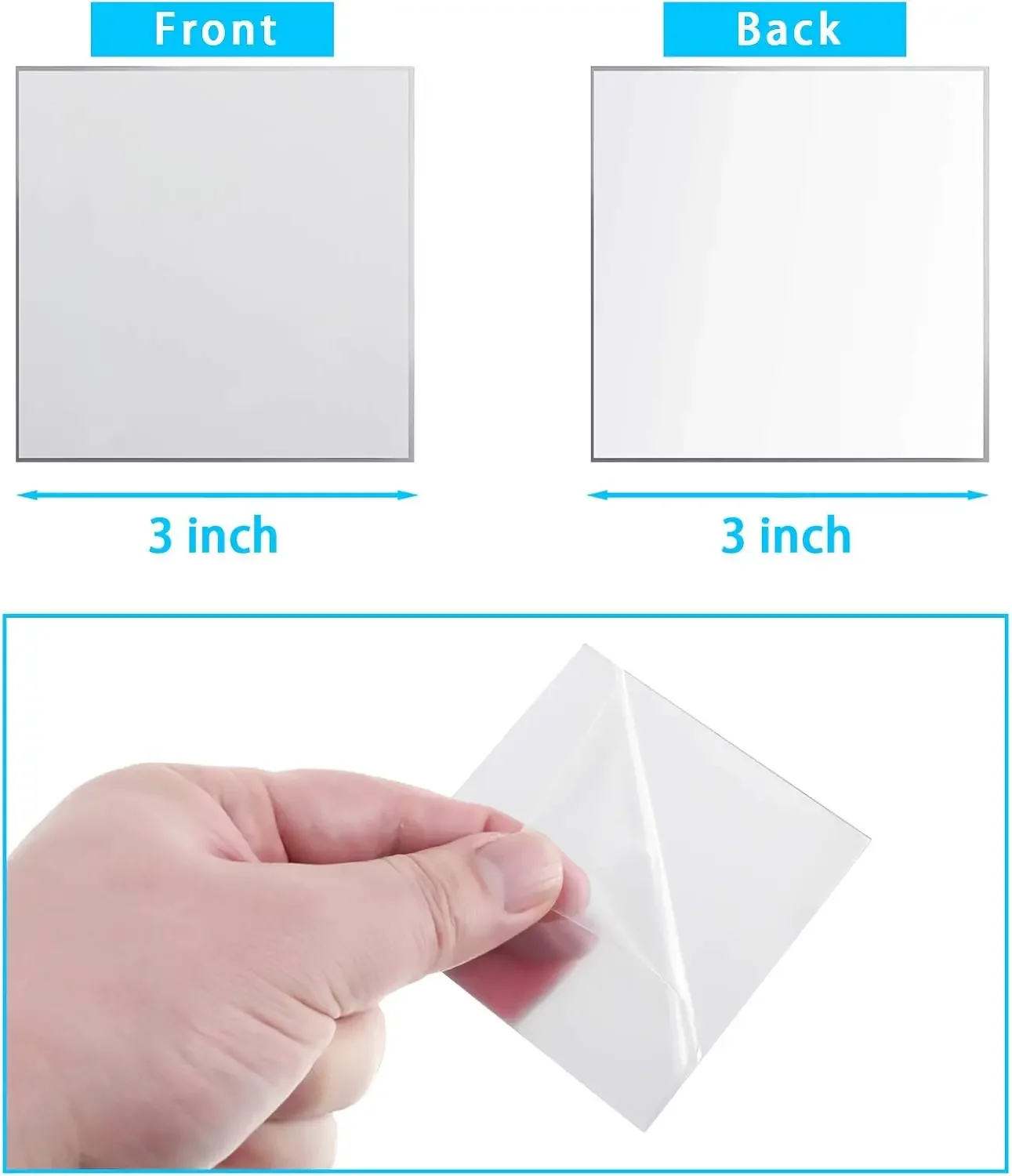 Mini Size Square Mirror Adhesive 1 2 3 4 Inch Square Craft Tiles for Crafts DIY Projects Supplies Home Decoration (100Pack) view 3