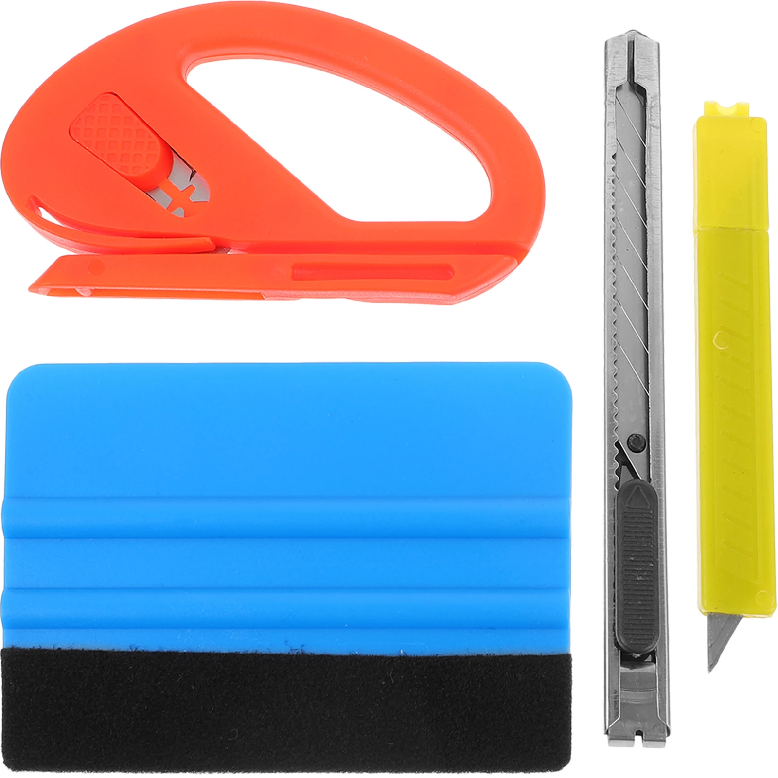 

4 pcs Professional Color Changing Film Tool Kit for Delicate Surfaces Vehicle Lettering Decals Reusable Felt Squeegees for Thin