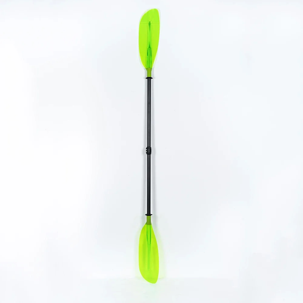 Kayak Paddle Green Clear Double Blades Paddle Finberglass Shaft Inflatable Stand Up Paddle Surfing Oar