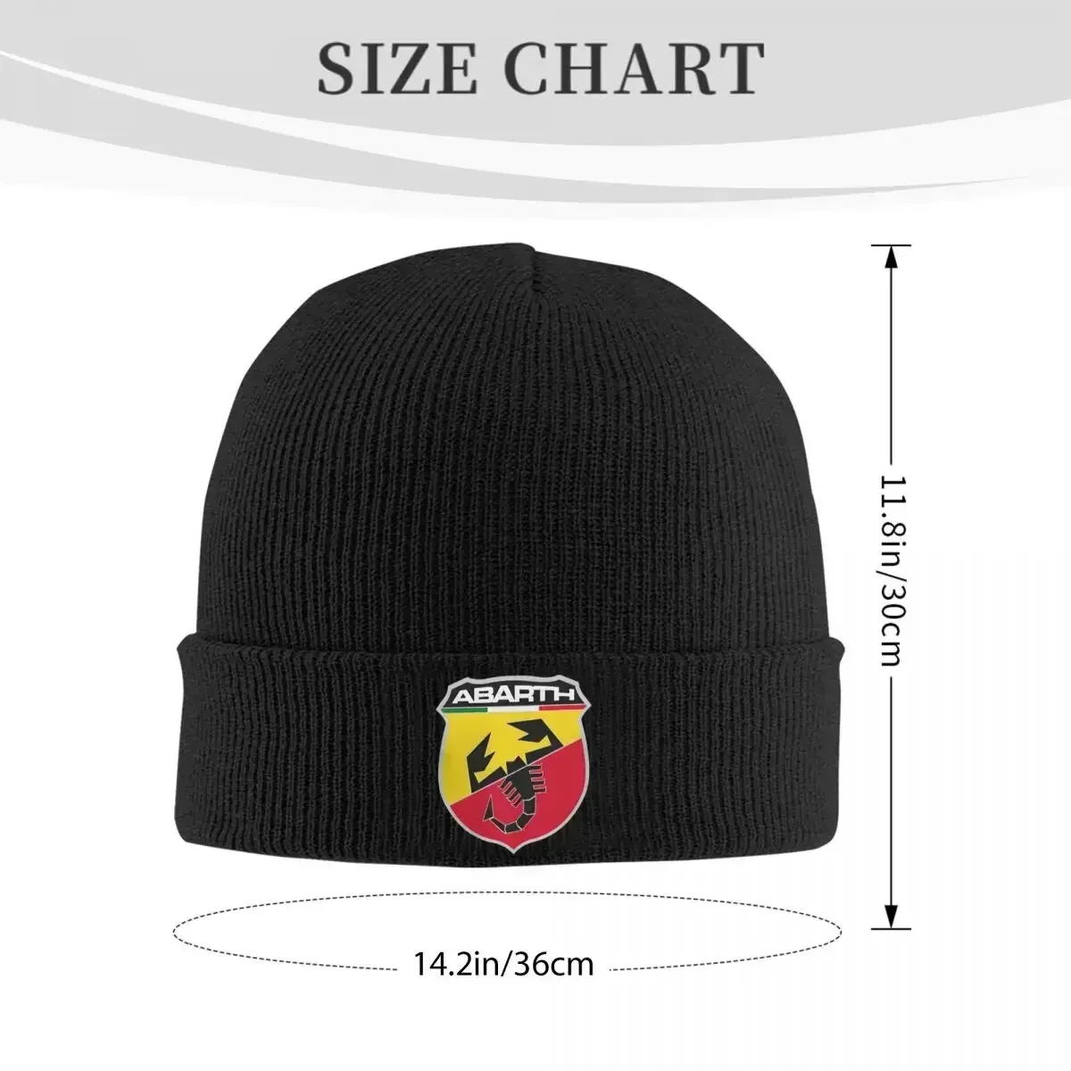 Abarth Scorpion Novelty Classic Polyester Knitted Hat for Women Men Beanie Winter Hat Acrylic Crochet Melon Cap