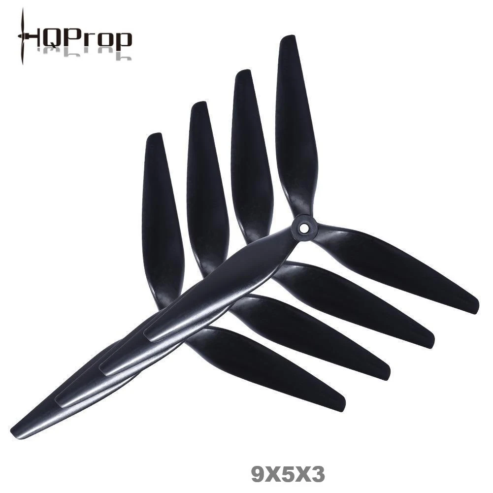 

HQProp FPV Propeller 9x5x3 3-Blade Prop 2CW 2CCW For RC FPV Drone DIY Parts 2 Pairs 9 inch Fiber Reinforced Nylon Propeller