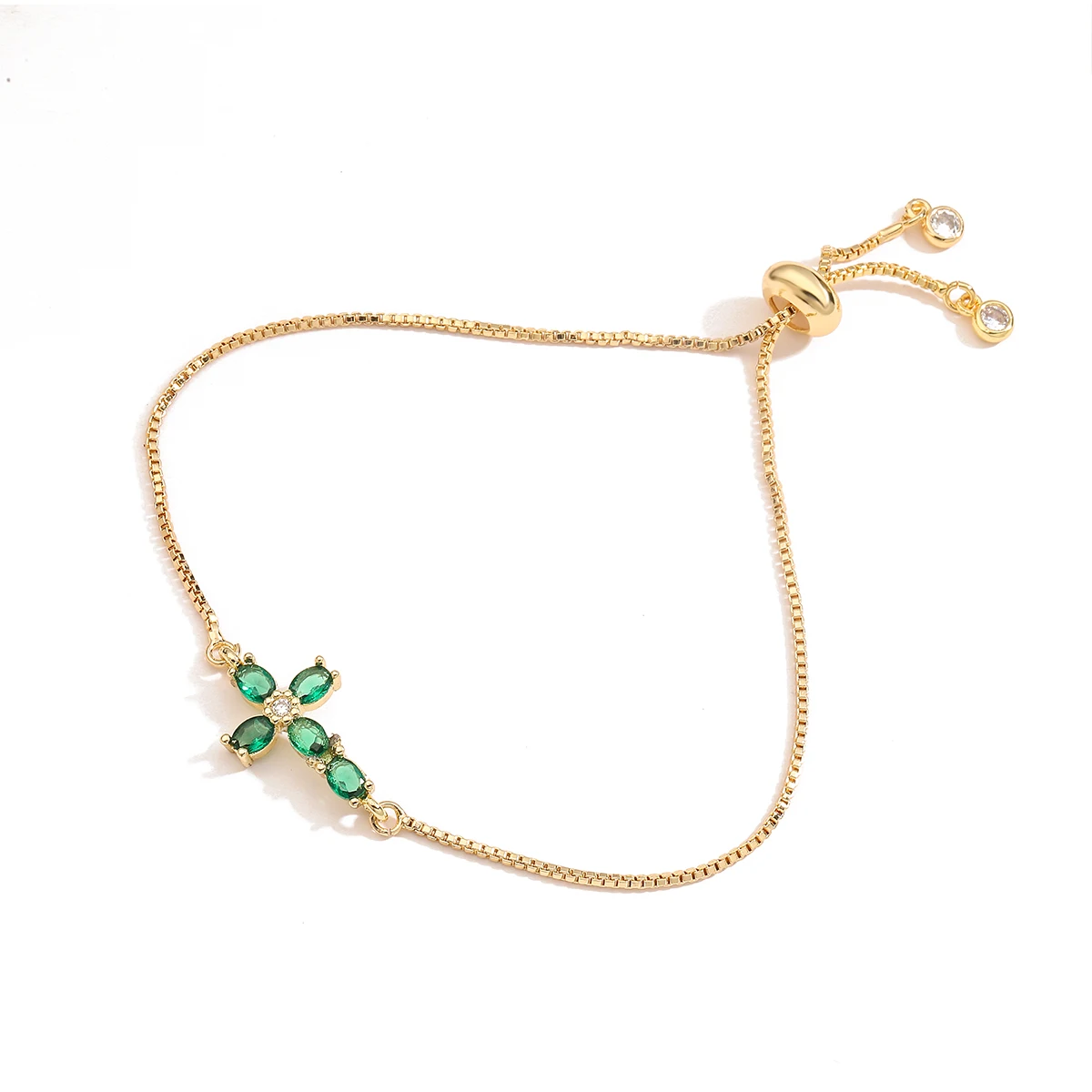 حساسة ملونة AAA تشيكوسلوفاكيا الزركون البطانة لطيف الصليب أساور ساحرة للنساء الذهب اللون النحاس مجوهرات فام بيجو