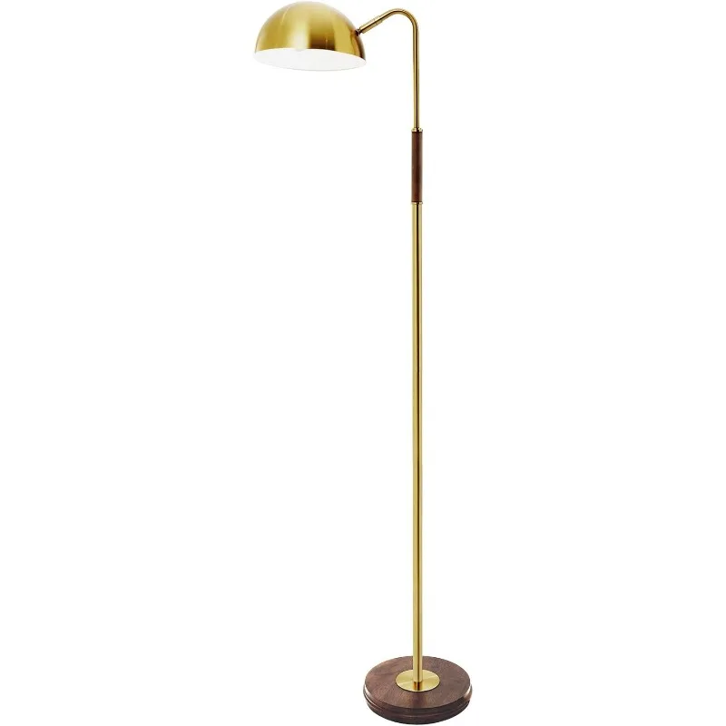 

Gold Floor Lamp Mid-Century Modern, Antique Arc Standing Lamp Adjustable, 59" Vintage Task Floor Lamp with Aged Brass Finish