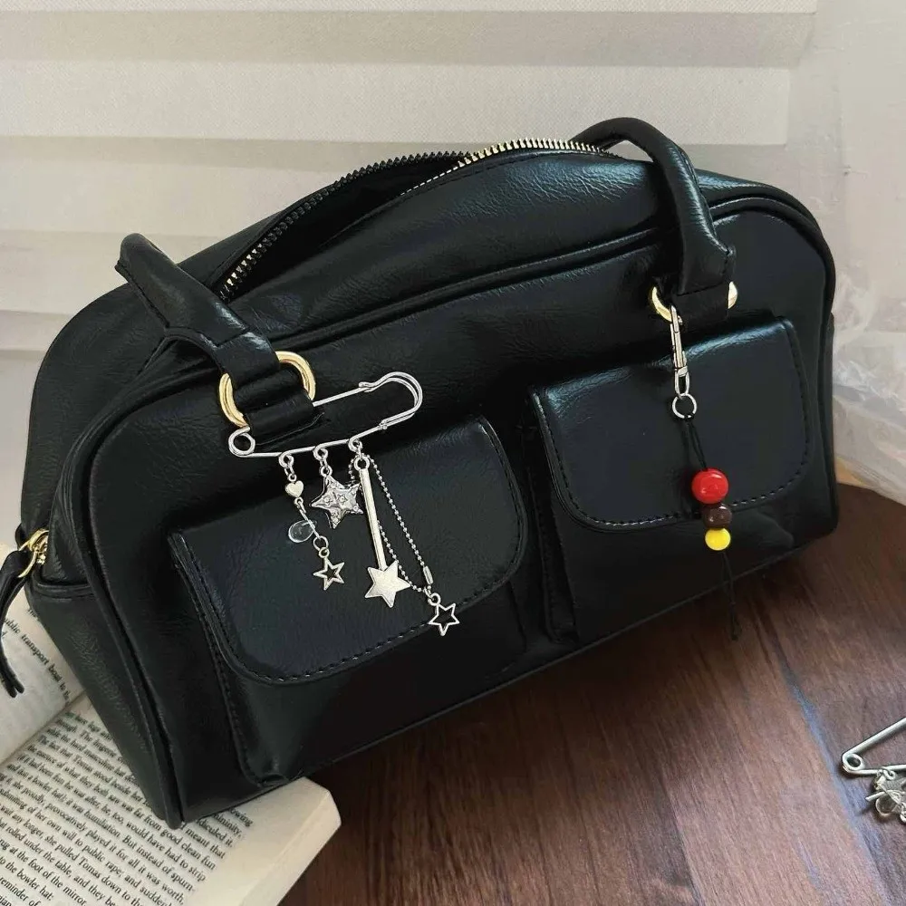 الجمالية Y2k القوطية ستار بروش كليب حقيبة سحر فريد المشبك مطرز حقيبة دبابيس الشنق دبوس الأمان مطرز بروش ظهره #5