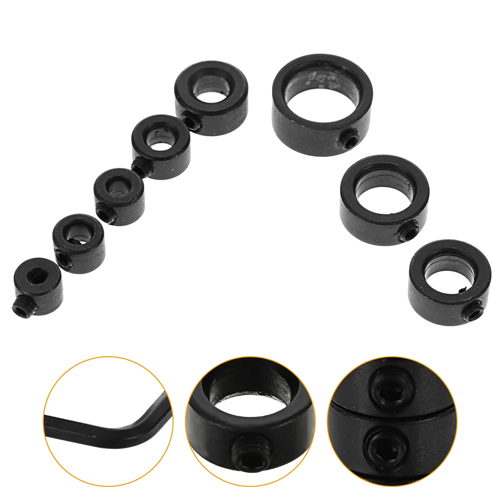 

8pcs Drill Collar Drill Bit Locator High carbon Steel Metric System Limit Ring Positioner Depth Stop Tools Parts