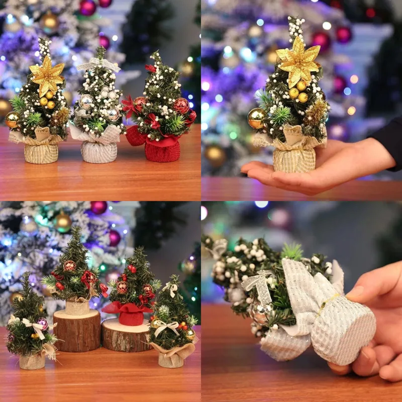 

20 см мини Рождественская елка Праздничный настольный декор Рождественское украшение для витрины на окно Милая идея подарка Домашний офис Новое поступление подарки