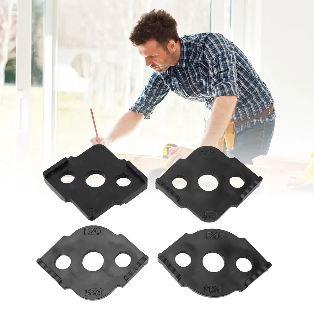 4pcs ABS Material Radius Routing Templates CNC High Hardness 8 Different Radius Set Corner Radius Jig
