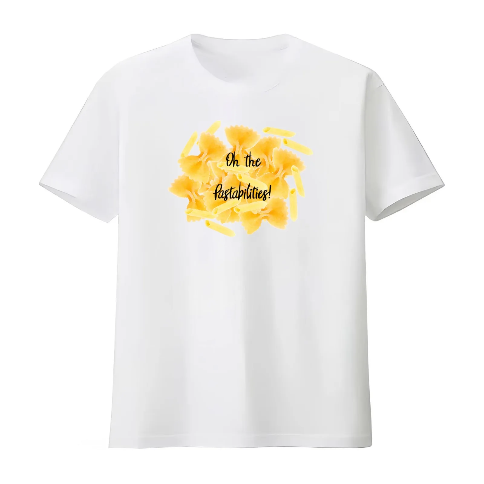 Pastabilities T-Shirt Summer Casual Cotton Tee Oversized Streetwear Tops Vintage Graphic Print Loose Fit Short Sleeve
