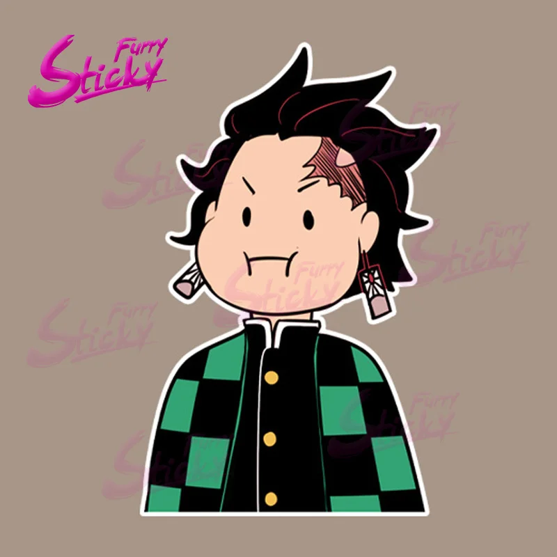 Funny Demon Slayer Anime Sticker Tanjirou Nezuko Peeking Car Sticker Decal Waterproof Laptop Window Trunk Sticker