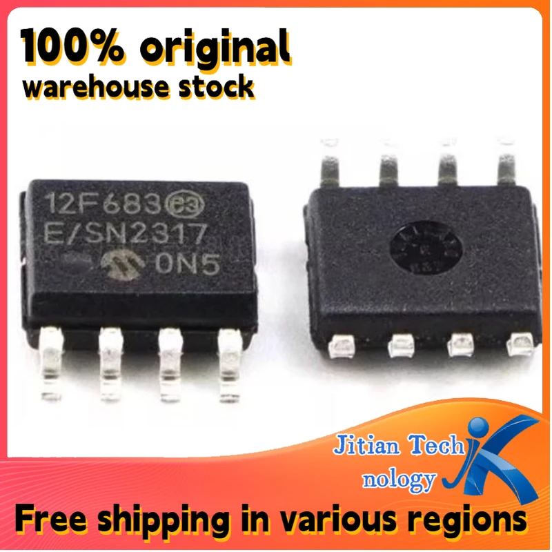 100% new 10PCS PIC12F683-E/SN logo 12F683 SOIC-8 8-bit MCU microcontroller Channel direct sales