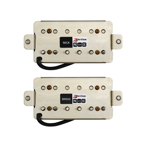 Imagen 2 del producto Phrilam Pro HH Alnico5 de alto rendimiento 6 no y 6 mástil Humbucker ajustable/puente de 50 mm7,6 K/ pastillas de 52 mm 8,8/16,5 K para guitarra eléctrica