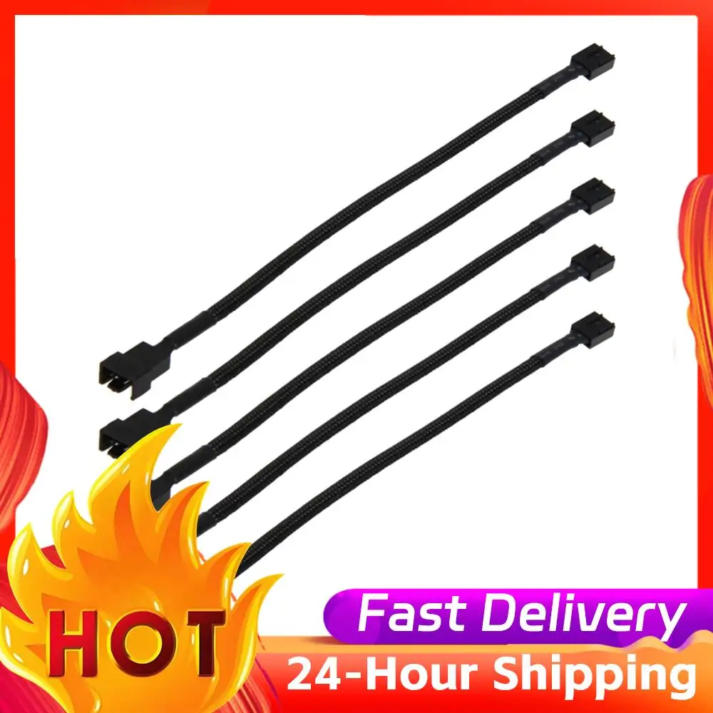 5 Pcs 4 Pin PWM Connector Case Fan Extension Power Cable Computer PC Fans Power Extension Cable for Compure CPU Cooling System