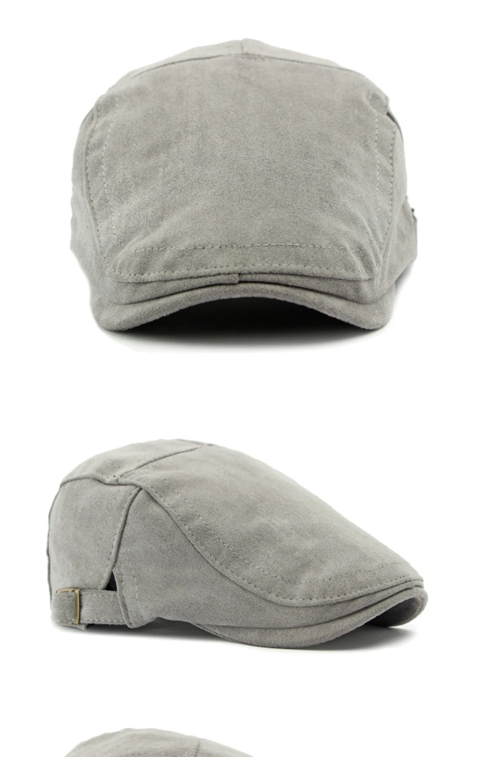 HT4954 Retro-Künstler-Maler-Baskenmütze aus Wildleder, verstellbare Ivy-Flatcap für Herren und Damen, Frühling, Herbst, Winter, Baskenmützen – Detail 9