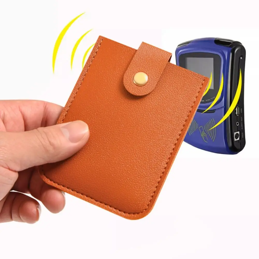 

Портативный деловой кошелек из искусственной кожи для карт, однотонный клатч с выдвижными держателями для карт, с кармашком для карт, мужской короткий бумажник