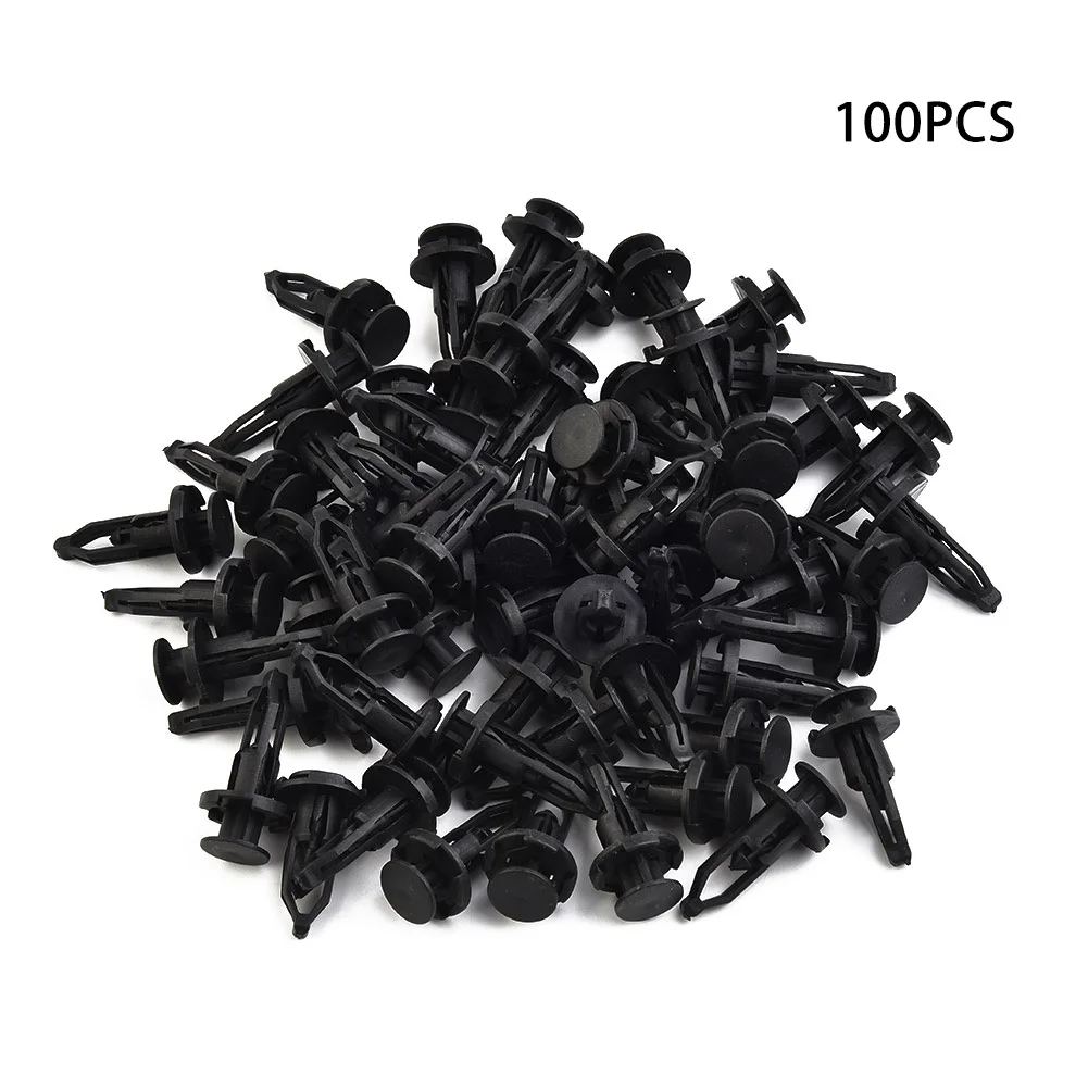 

100Pcs 9mm Car Bumper Rear Cover Push-Type Clamp Plastic Fixed Clip Fasteners Car Fender Push Retainer Pin Rivet Bumper