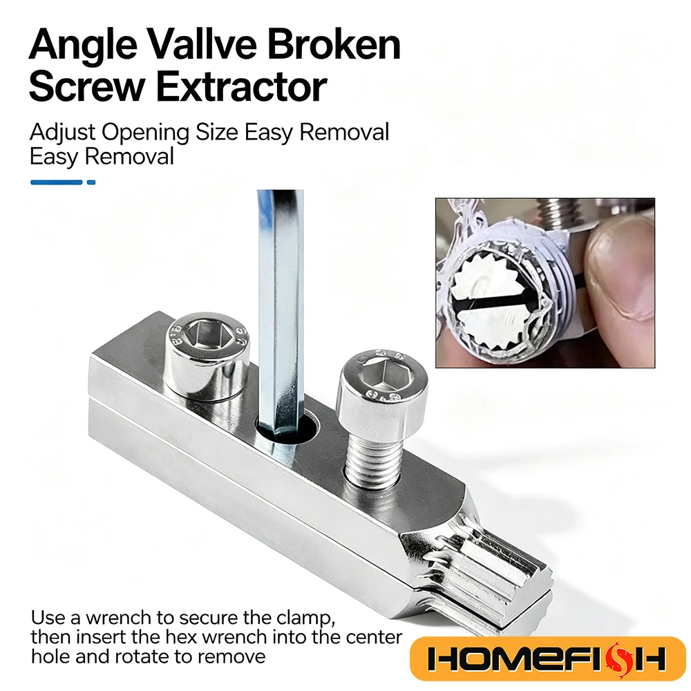 Faucet Valve Broken Thread Extractor - 1/2" & 3/4" Screw Removal Tool, Broken Bolt Extractor Kit for Home & Industrial Plumbing image 2