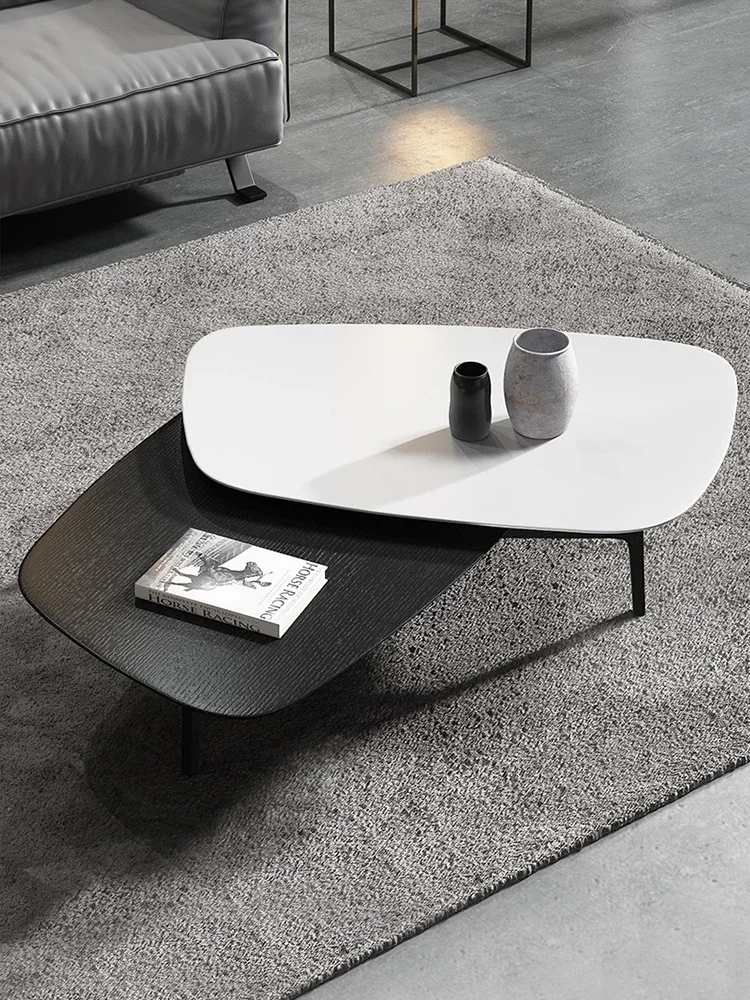 Special-Shaped Creative Coffee Table High and Low Double-Layer Living Room Modern Minimalist Low Table