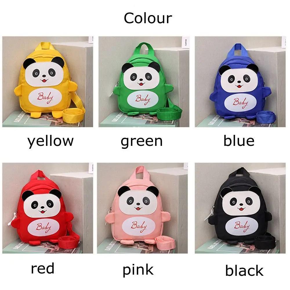 Cute Cartoon Panda Backpack for Children, Mini Anti-Lost School Bag, Double Shoulder, Ajustável Kindergarten Backpack, Girls