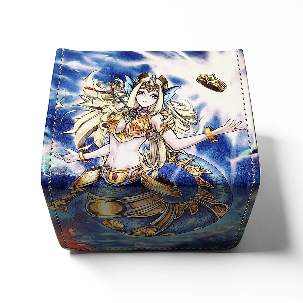 

Yugioh Mermail Abyssrhine, the Atlantean Spirit Deck Box Yu-Gi-Oh! TCG OCG PTCG Trading Cards Pu Leather Storage Box 100+