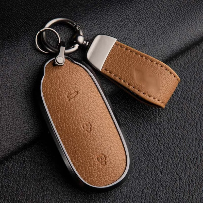 For LIXIANG Key Sleeve L9 MAX/L8/L7L6 New High-Grade Alloy Leather Car Key Protection Shell Buckle Multi-Color Optional