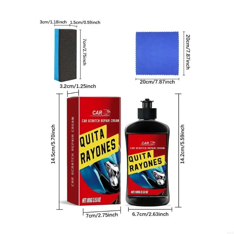 Car Scratch Remover Paste Scratch Cream 100g مناسب لاستعادة طلاء السيارات الفعالة والآمنة اللامعة H9ee