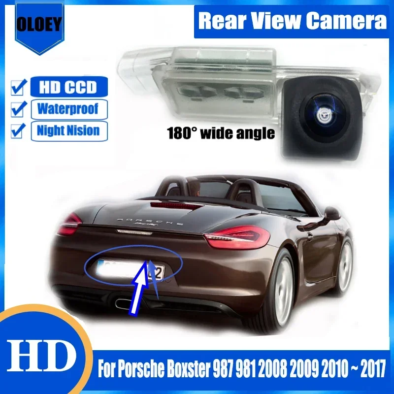 Telecamera posteriore HD Per Porsche Boxster 987 981 2008 2009 2010 ~ 2017 Visione notturna Parcheggio Telecamera di retromarcia/fotocamera targa