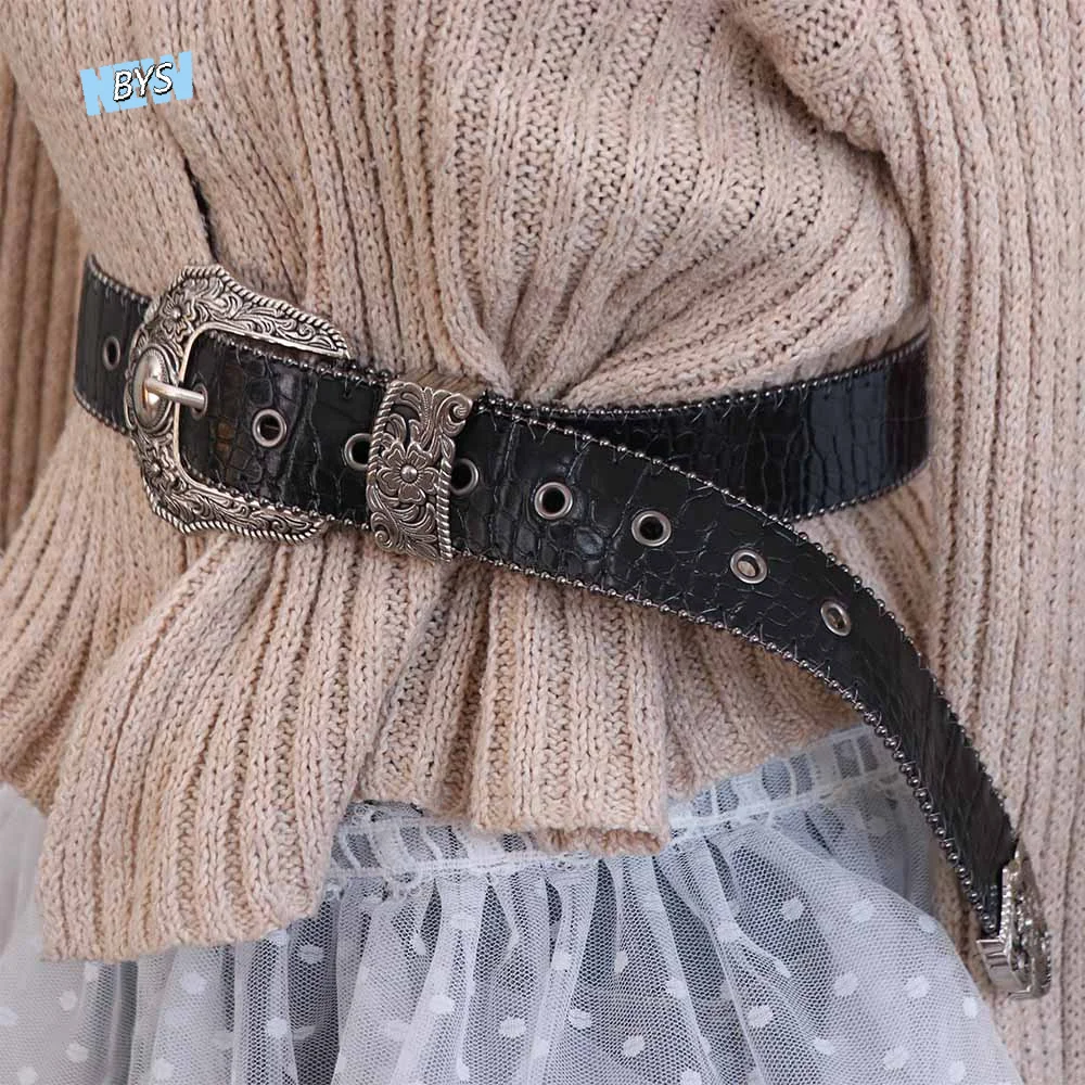 

Punk Retro Waist Belt Trouser Decoration Jeans Decor Y2K Wide Belt American Style Skirt Accessories PU Leather Waistbands Summer