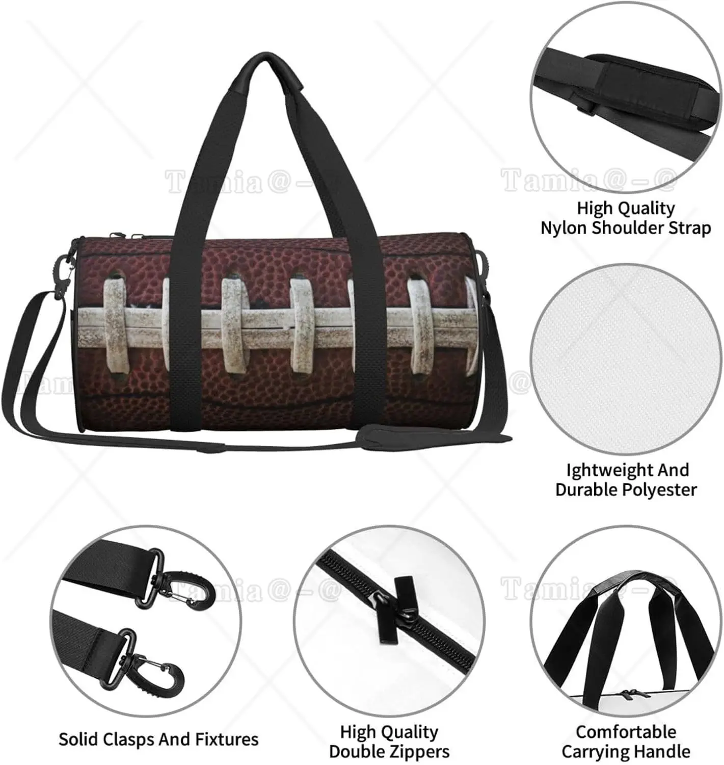 Sac de dehors Pliable sur le Thème du Football Américain, Accessoire d'Entraînement, -du-- end, Bagage Pliable pour Voyage et dehors