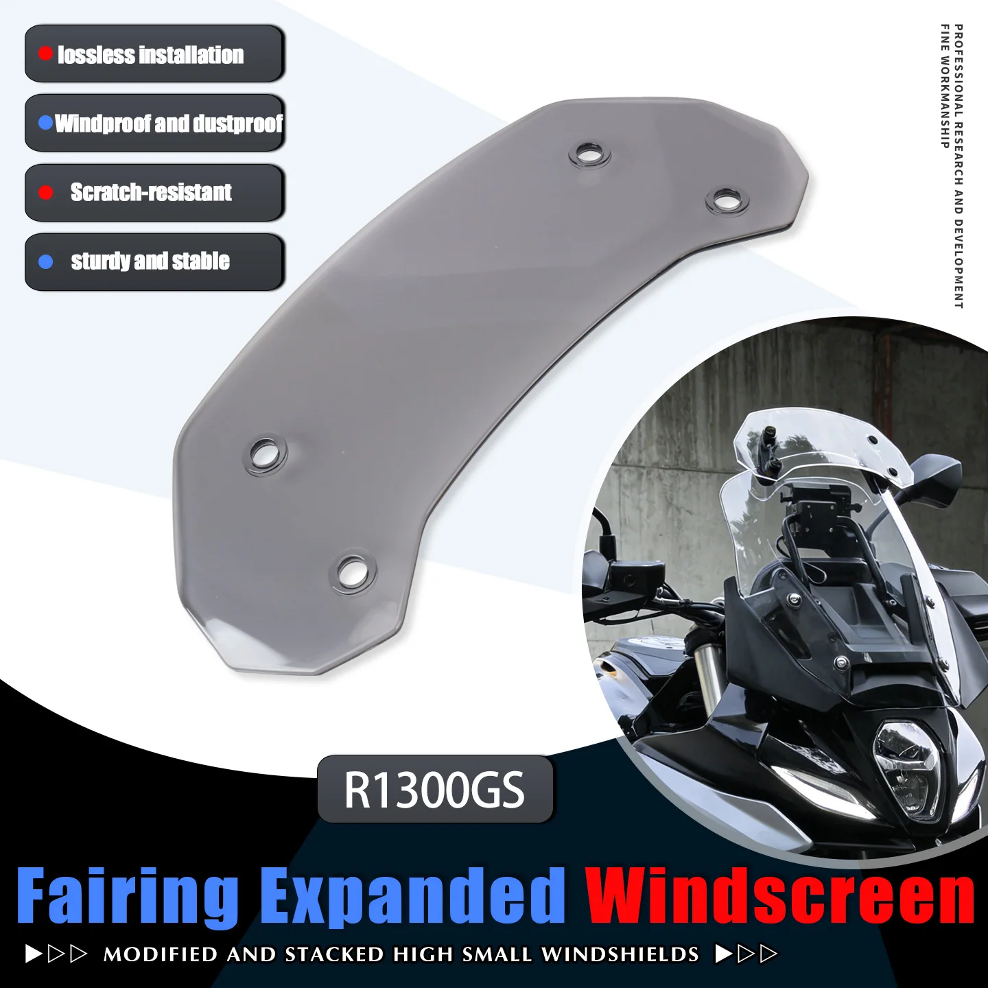 For R1300GS GS R 1300 GS R1300 GSA Adventure Motorcycle Windshield Extension Wind Deflector Screen Fairing Expanded Windscreen