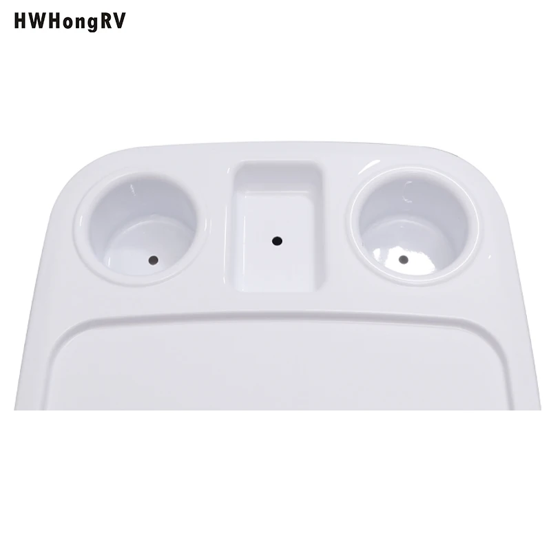 

Boat Rectangular Pontoon Boat Table Marine RV Table Top Large Top with Built-in Cup Holders Phone Holder ABS Anti-aging