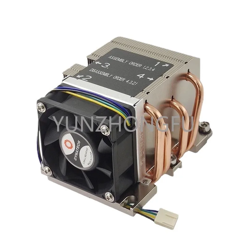 High performance LGA3647 Narrow active cpu cooler B5  2U 4*heat pipe embbed Aluminum heatsink